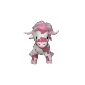 Jumbo Longhorn Cow Plush Pink White 24", Valentine's Day Way To Celebrate Viral